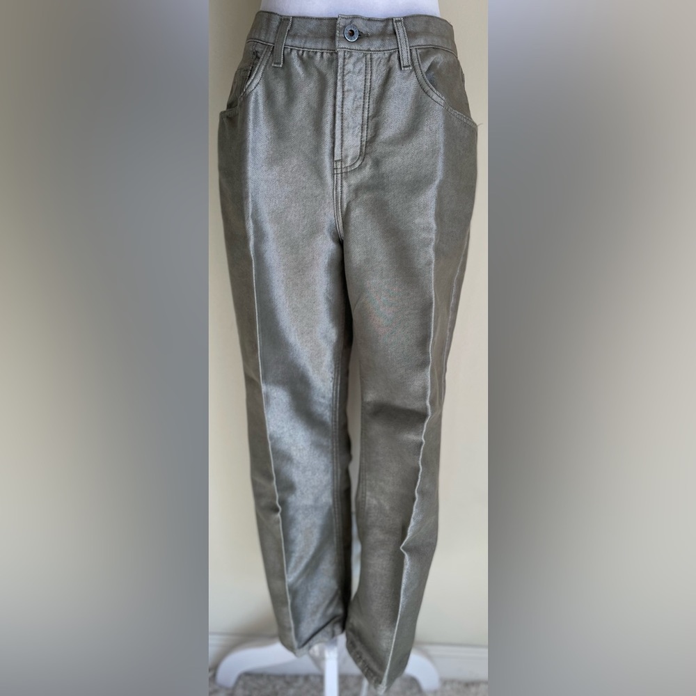 RARE VINTAGE A.GOLDE. FOR ALL CURIOUS AMERICANS THE EVENT CROP JEANS, SZ 31,GOLD